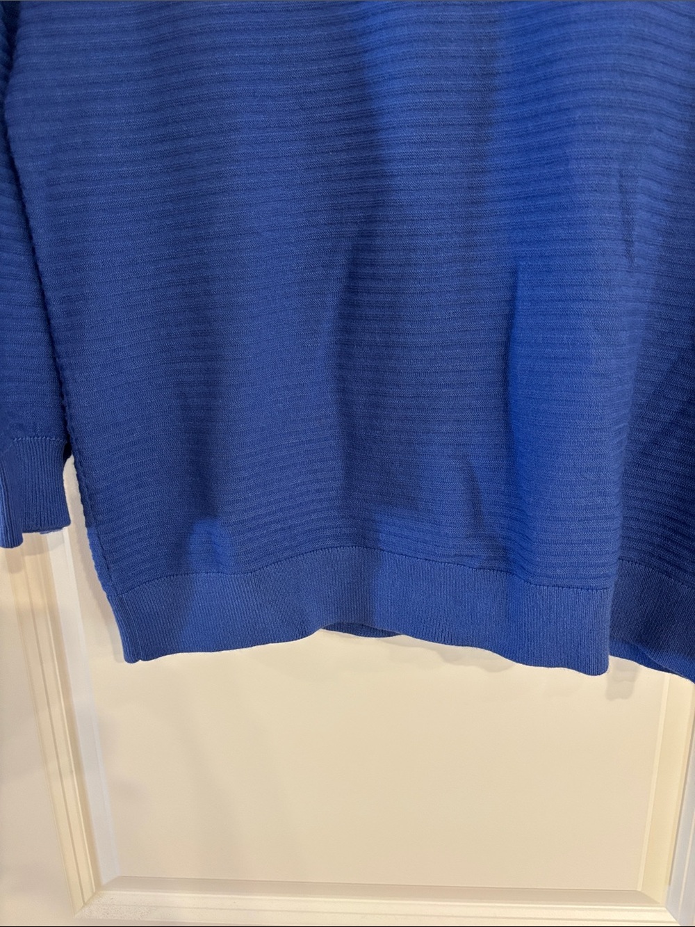 Talbots Periwinkle Ribbed Crewneck Sweater 3/4 sleeve Size M - Picture 4 of 5
